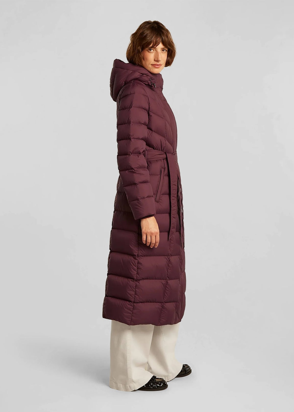 Valentina Burgundy Longline Padded Coat