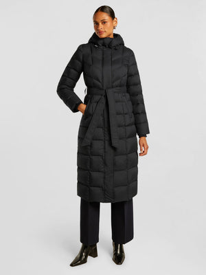 Valentina Black Longline Padded Coat
