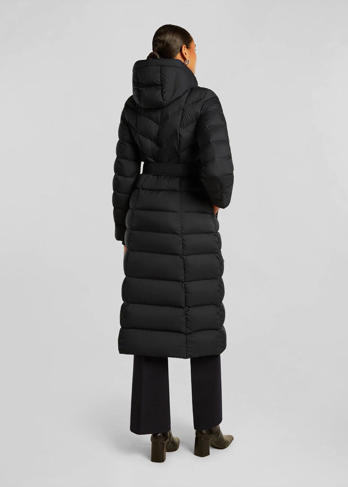 Valentina Black Longline Padded Coat