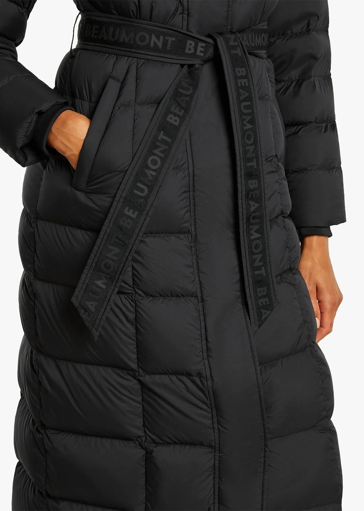 Valentina Black Longline Padded Coat