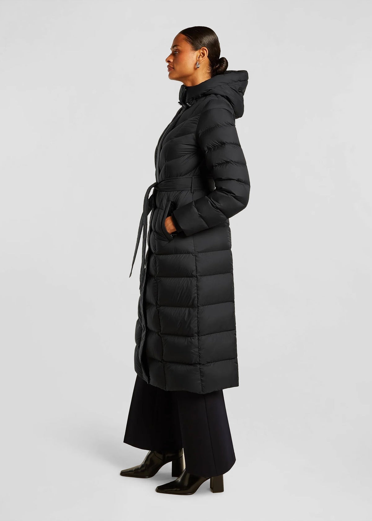 Valentina Black Longline Padded Coat