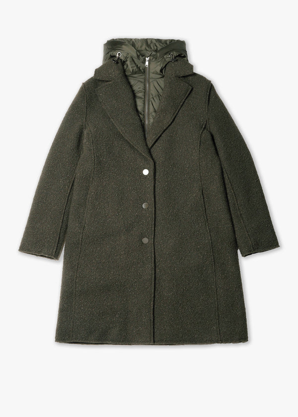 Tara Silt Green Bouclé Blazer Coat