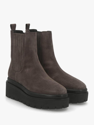 Alpie Grey Suede Crepe Sole Chelsea Boots