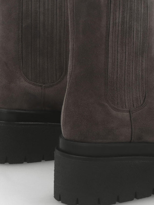Alpie Grey Suede Crepe Sole Chelsea Boots