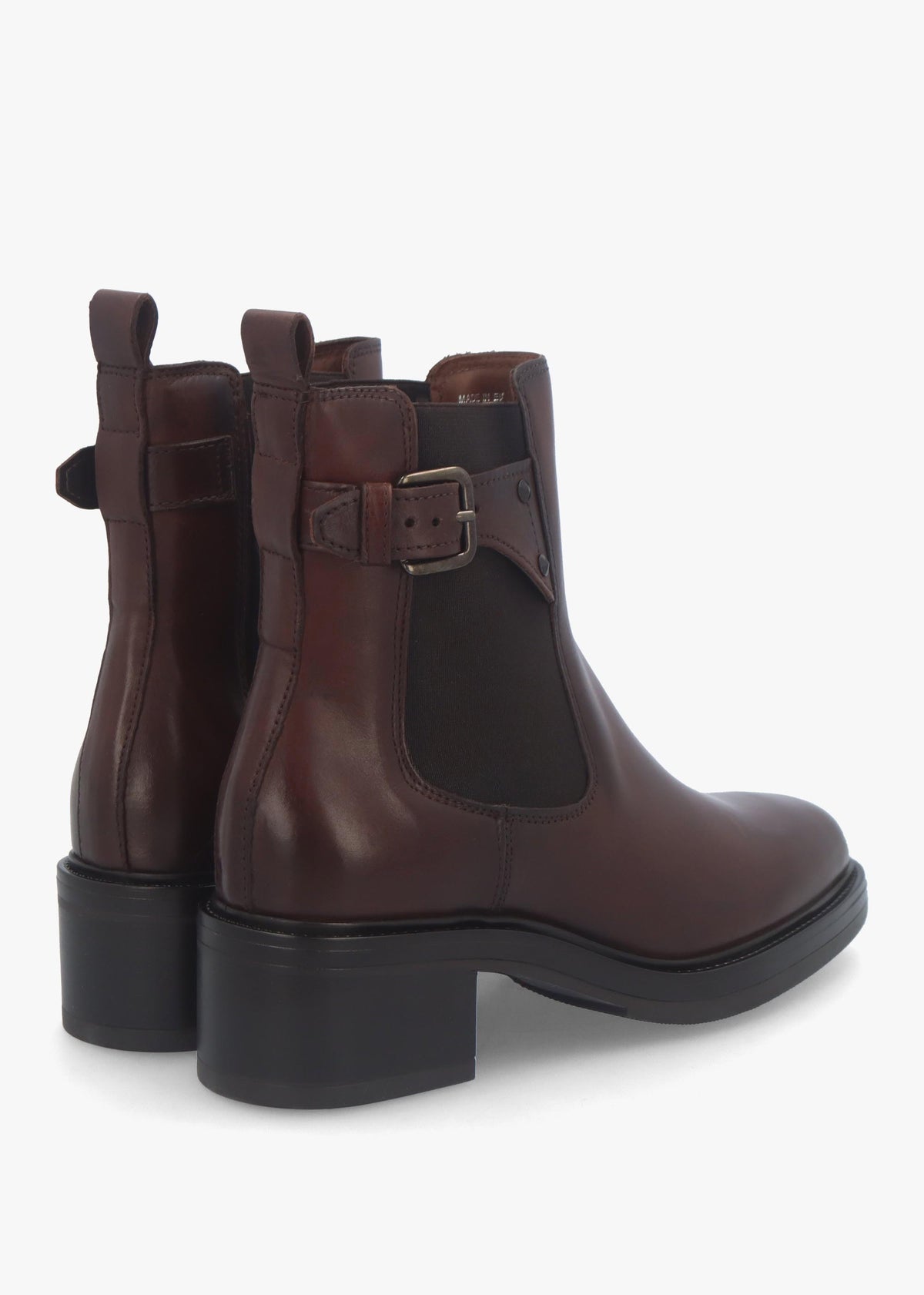 Mockie Brown Leather Mid-Block Heel Chelsea Boot