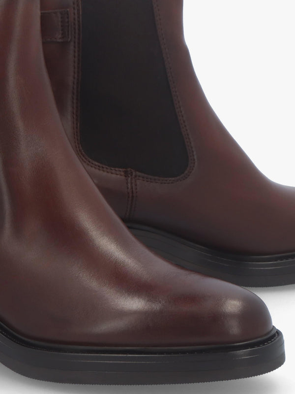 Mockie Brown Leather Mid-Block Heel Chelsea Boot