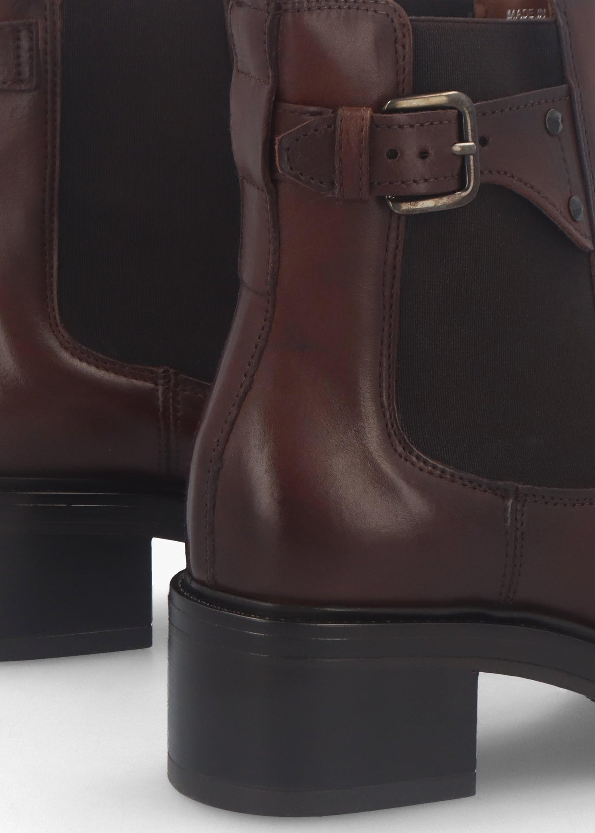 Mockie Brown Leather Mid-Block Heel Chelsea Boot