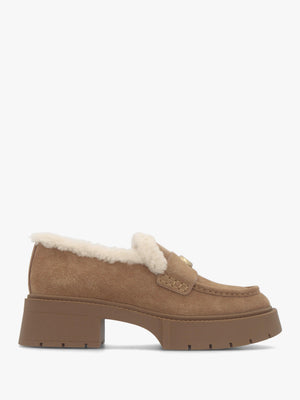 Leah Coconut Natural Suede Platform Loafers
