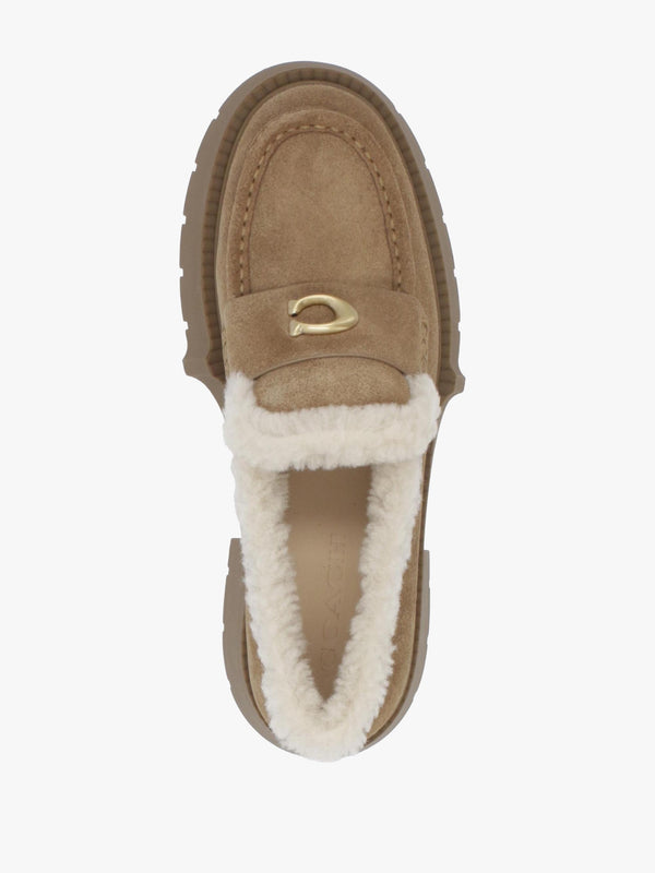 Leah Coconut Natural Suede Platform Loafers