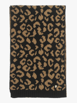 Cleo Black Leopard Print Scarf