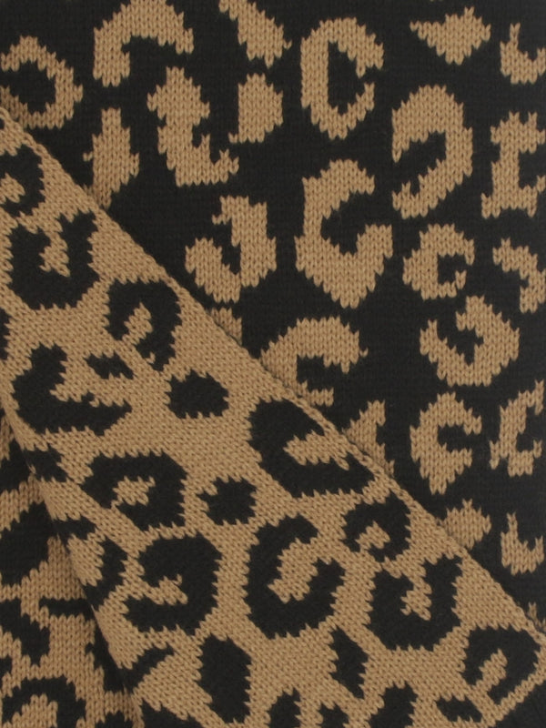 Cleo Black Leopard Print Scarf