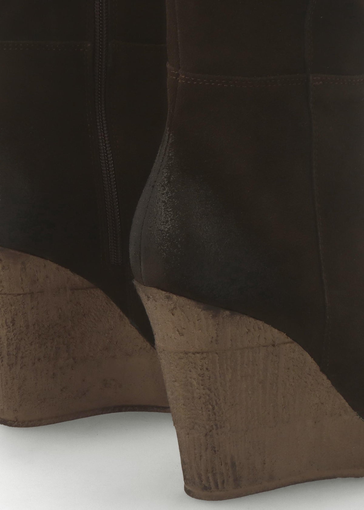 Wisdom Brown Suede Knee High Wedge Boots