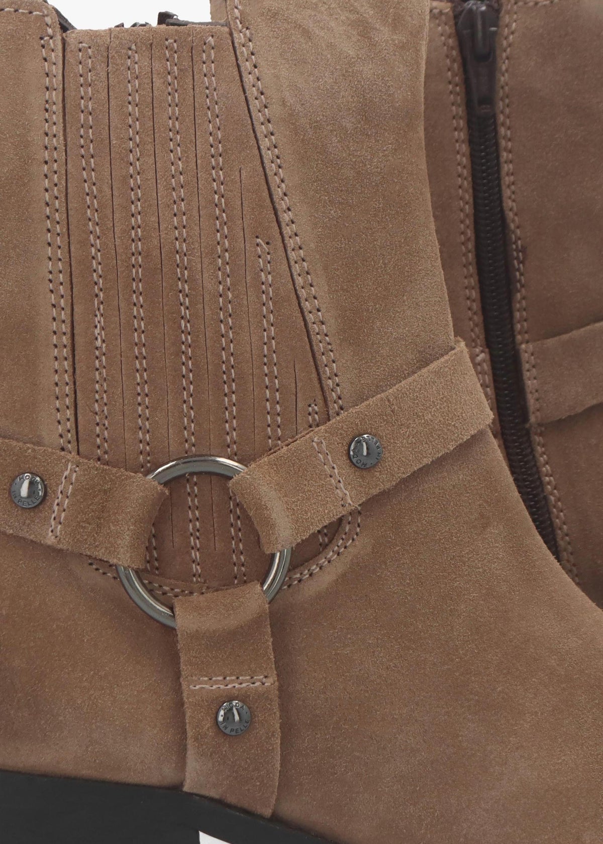 Pailia Taupe Suede Western Ankle Boots