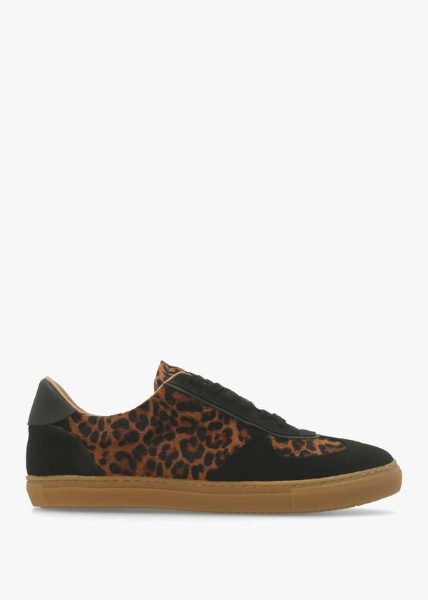 Tahlia Leopard Pony Hair Low Profile Trainers