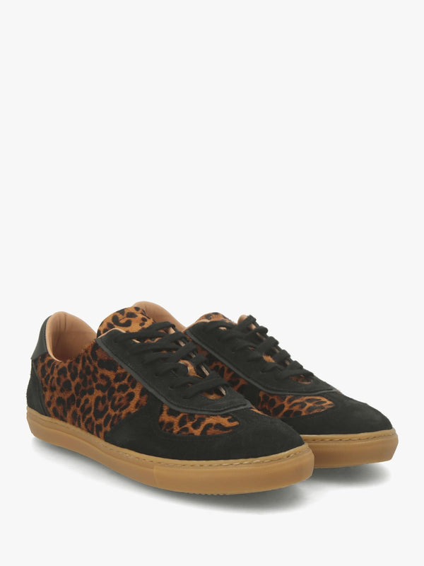 Tahlia Leopard Pony Hair Low Profile Trainers