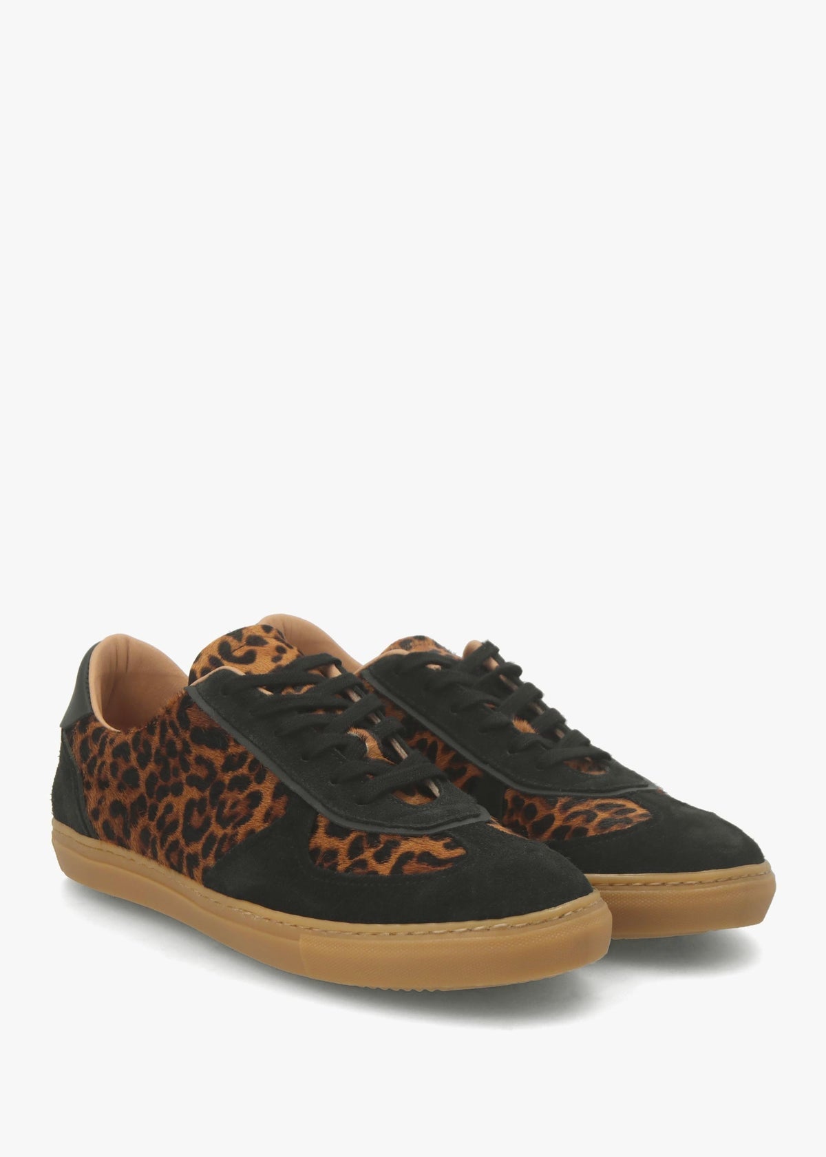 Tahlia Leopard Pony Hair Low Profile Trainers