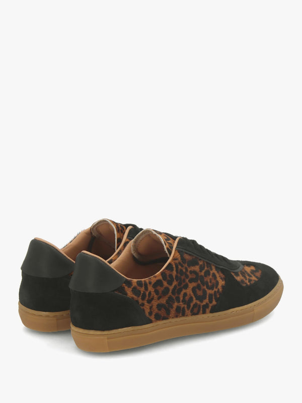 Tahlia Leopard Pony Hair Low Profile Trainers
