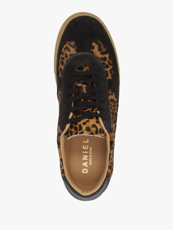 Tahlia Leopard Pony Hair Low Profile Trainers