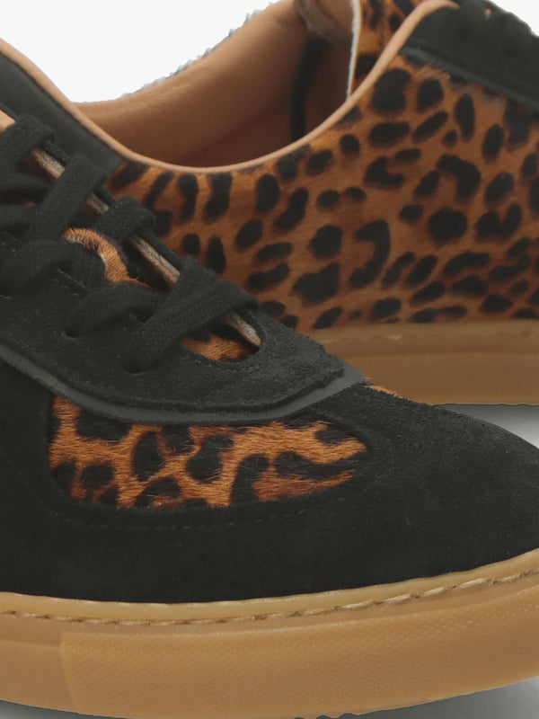 Tahlia Leopard Pony Hair Low Profile Trainers