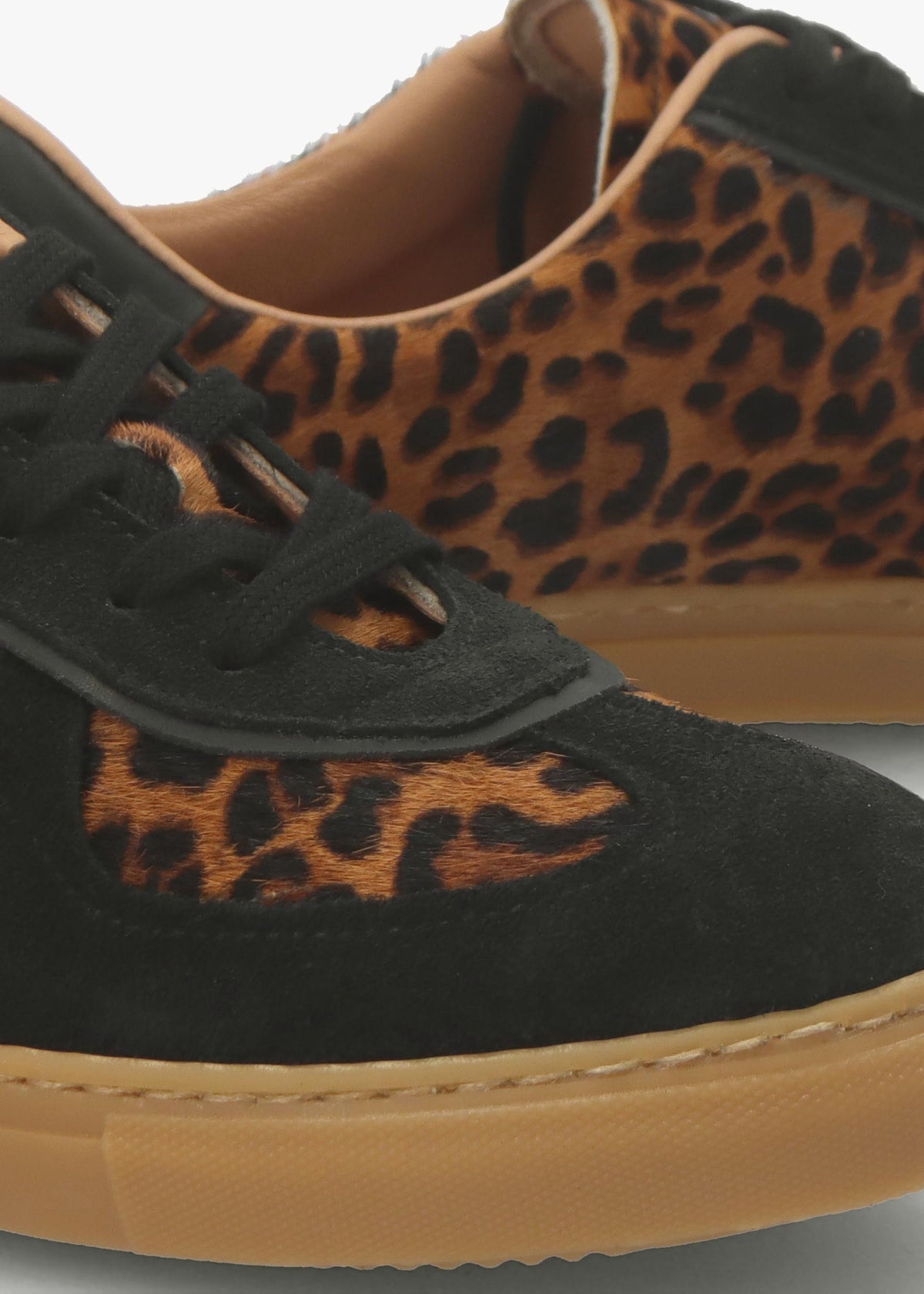 Tahlia Leopard Pony Hair Low Profile Trainers