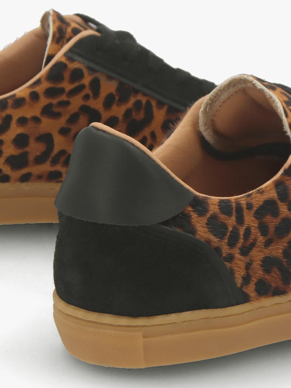 Tahlia Leopard Pony Hair Low Profile Trainers