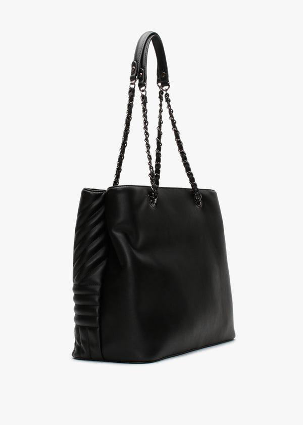 Signoria Black Quilted Tote Bag