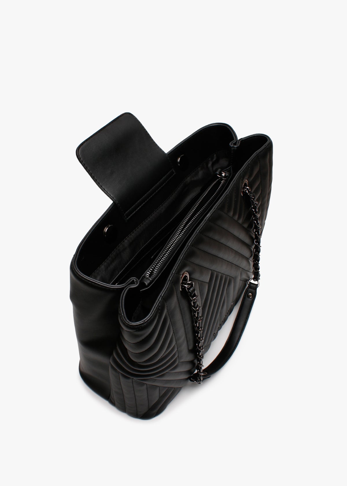 Signoria Black Quilted Tote Bag