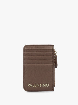 Brixton Taupe Zip Card Case