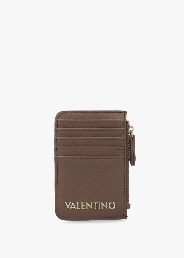 Brixton Taupe Zip Card Case