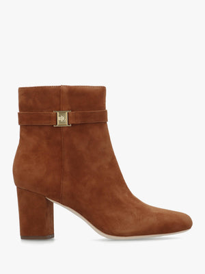 Kellie Lauren Tan Suede Block Heel Ankle Boots