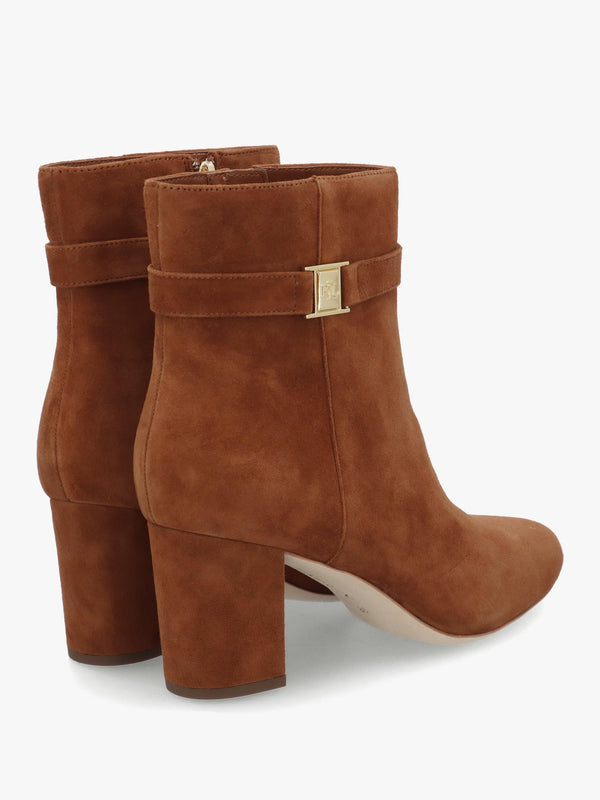 Kellie Lauren Tan Suede Block Heel Ankle Boots
