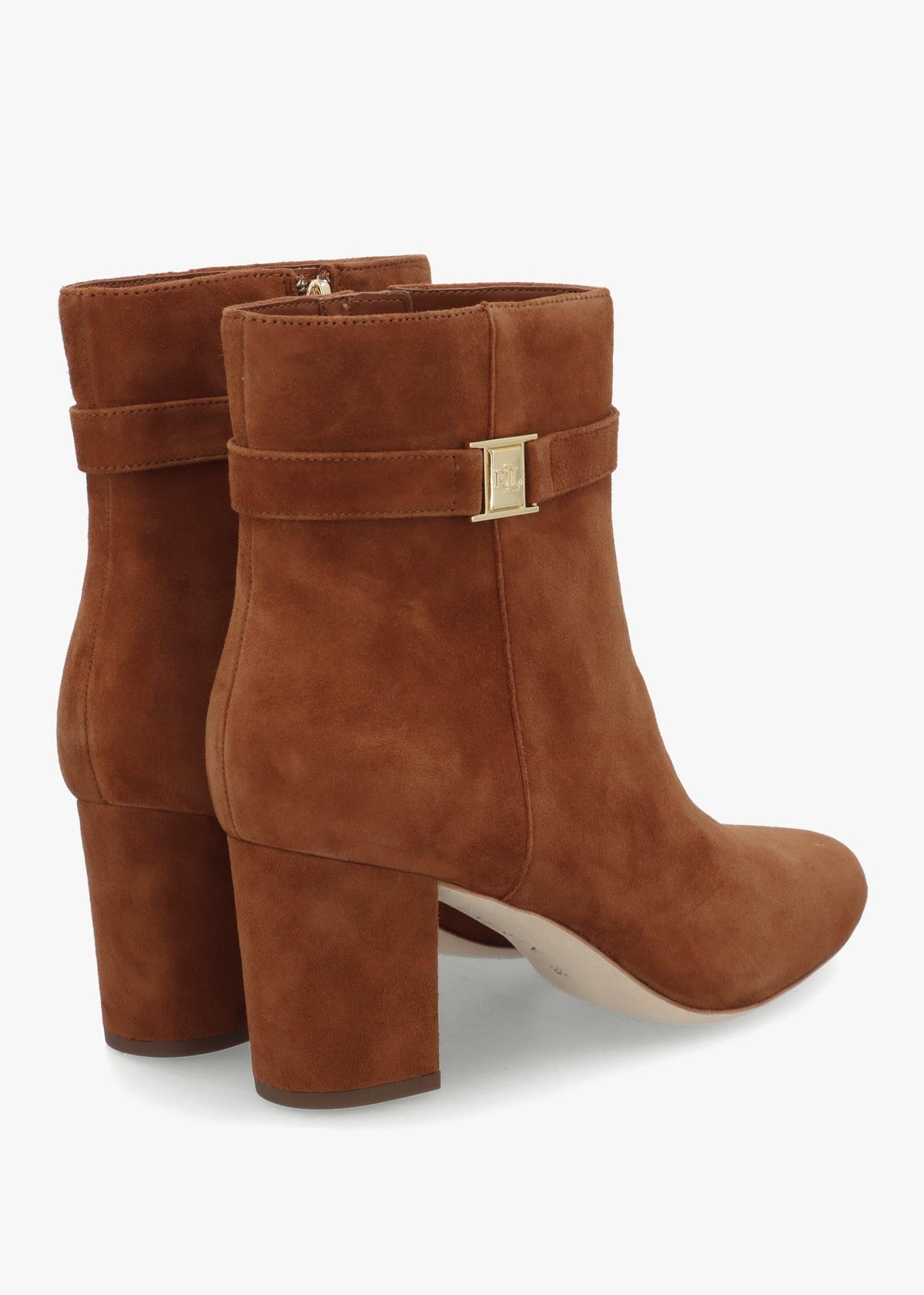 Kellie Lauren Tan Suede Block Heel Ankle Boots