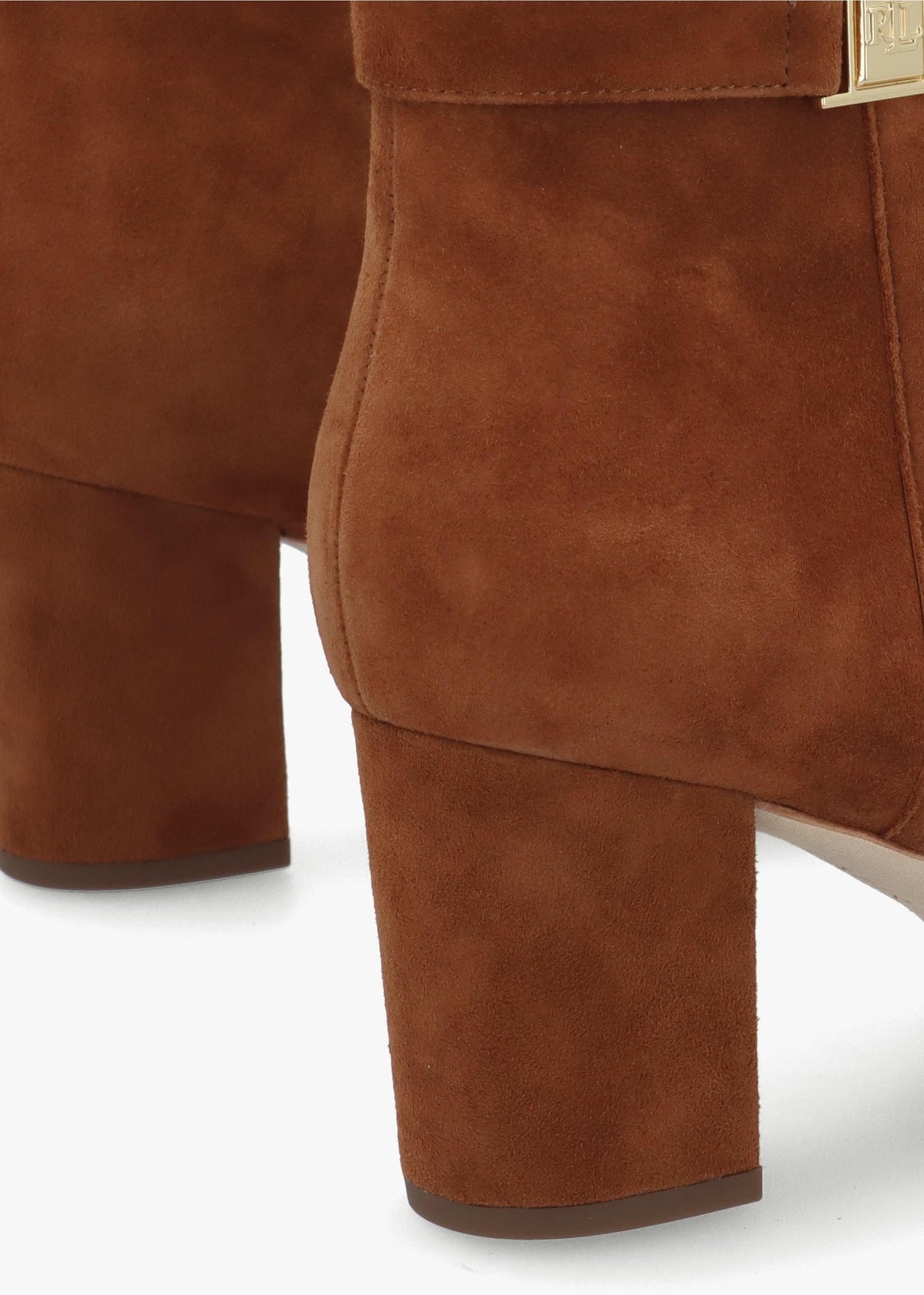 Kellie Lauren Tan Suede Block Heel Ankle Boots