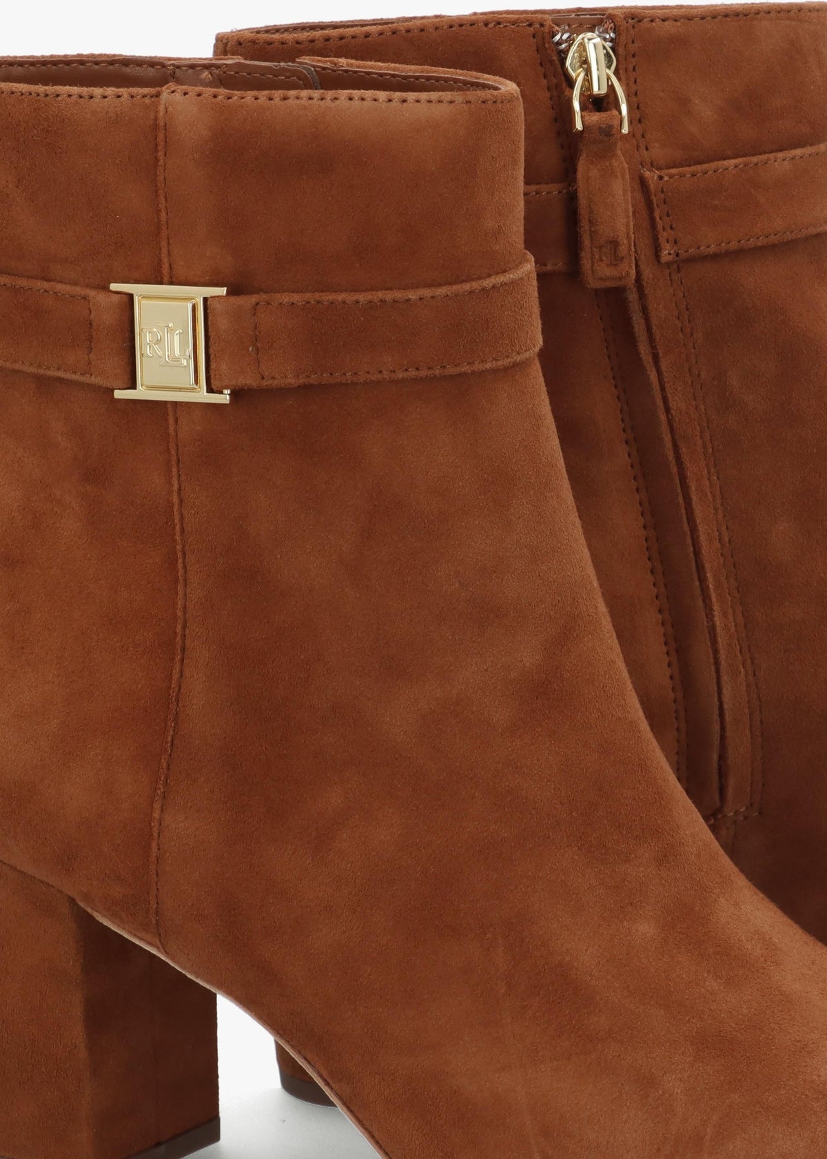 Kellie Lauren Tan Suede Block Heel Ankle Boots