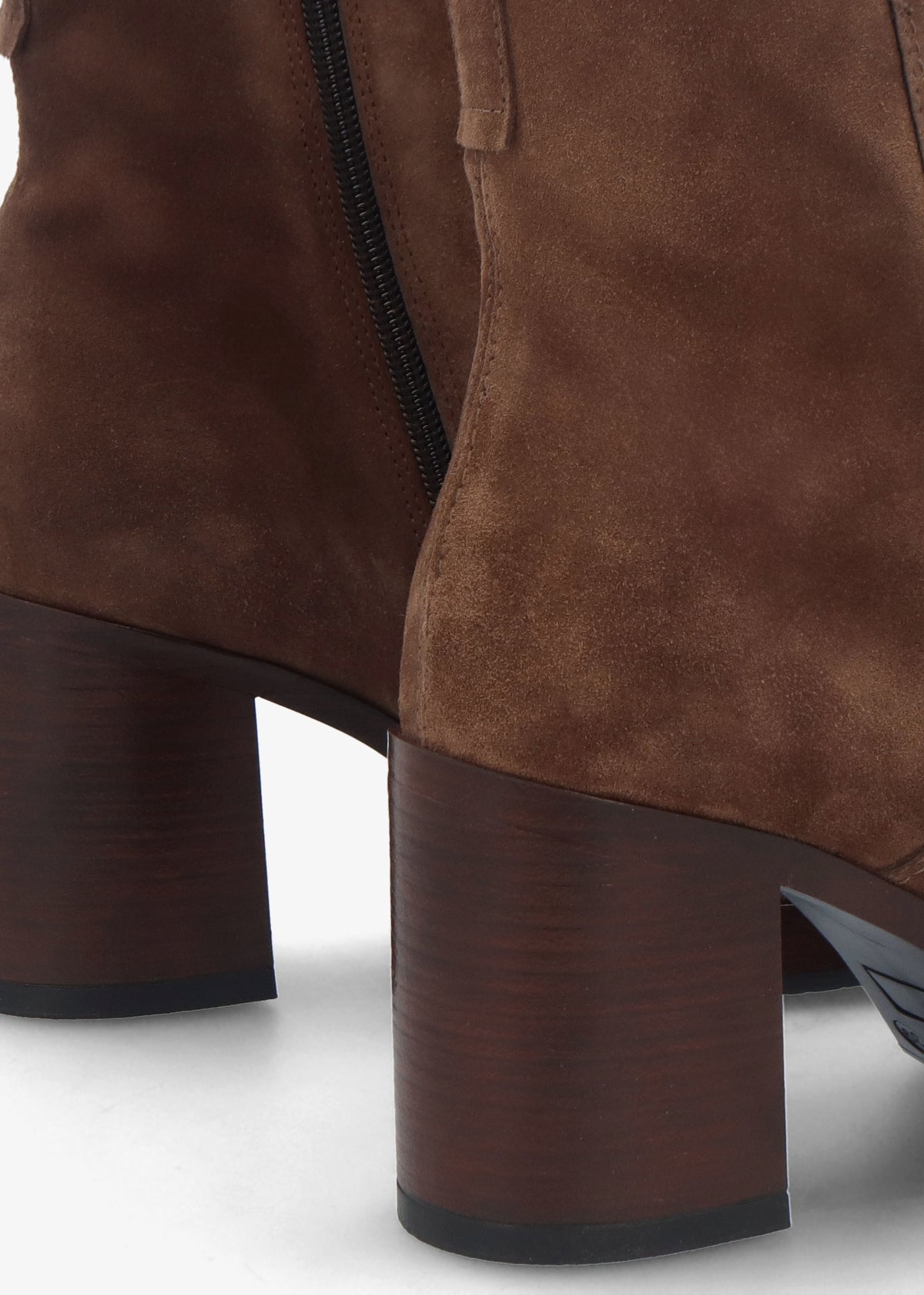 Mosie Brown Suede Block Heel Ankle Boots