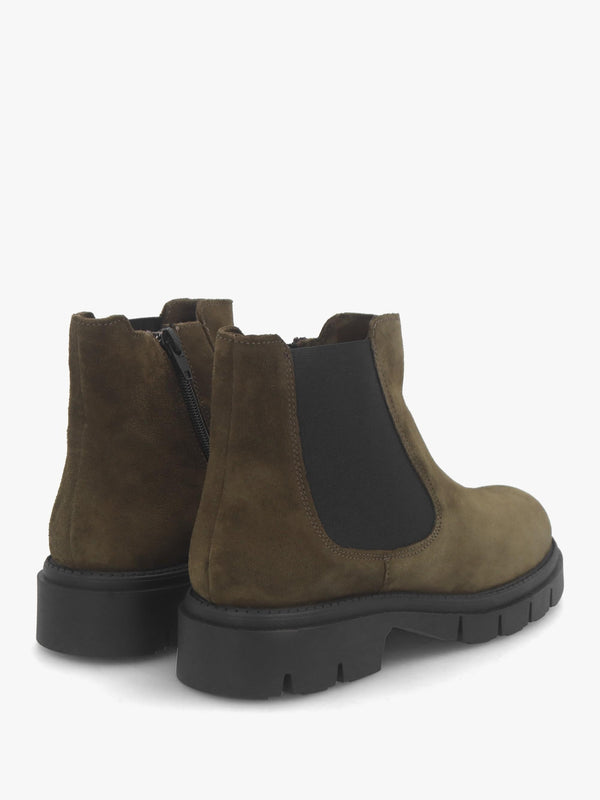 Leah Khaki Suede Chelsea Boots