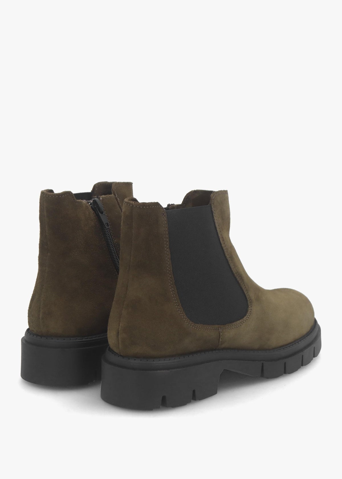 Leah Khaki Suede Chelsea Boots