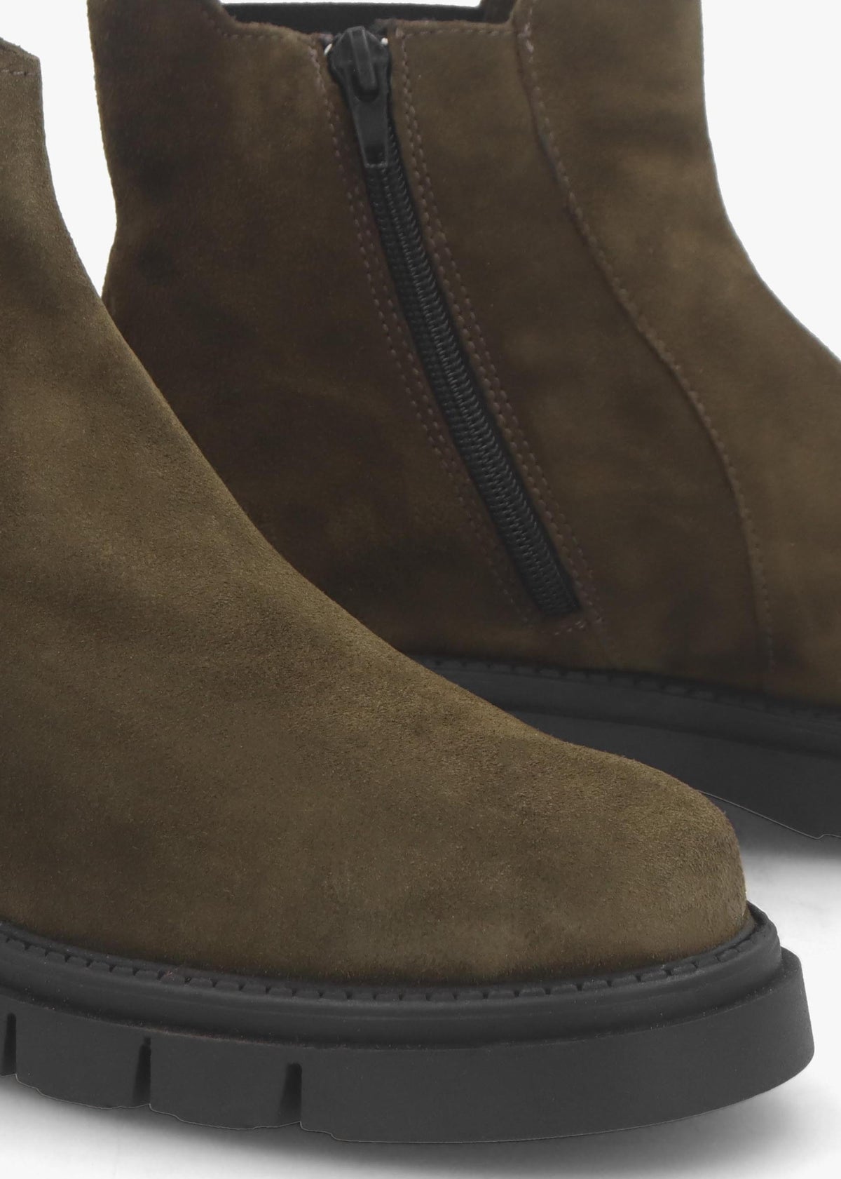 Leah Khaki Suede Chelsea Boots