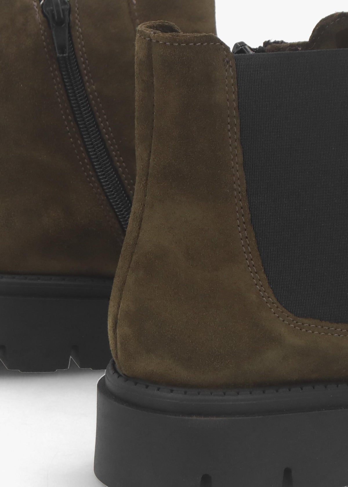 Leah Khaki Suede Chelsea Boots
