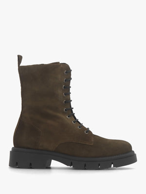 Lacie Khaki Suede Lace Up Ankle Boots