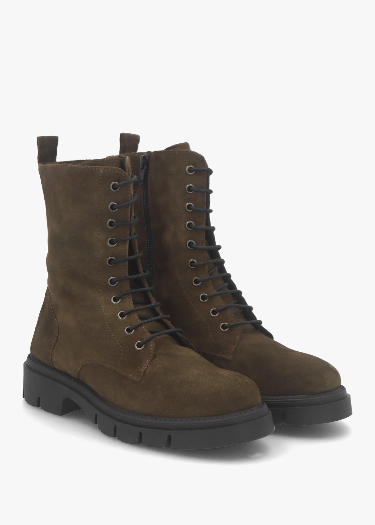 Lacie Khaki Suede Lace Up Ankle Boots