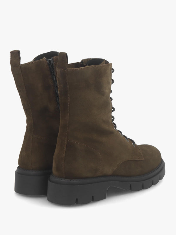 Lacie Khaki Suede Lace Up Ankle Boots