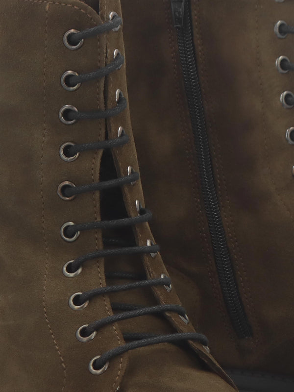 Lacie Khaki Suede Lace Up Ankle Boots