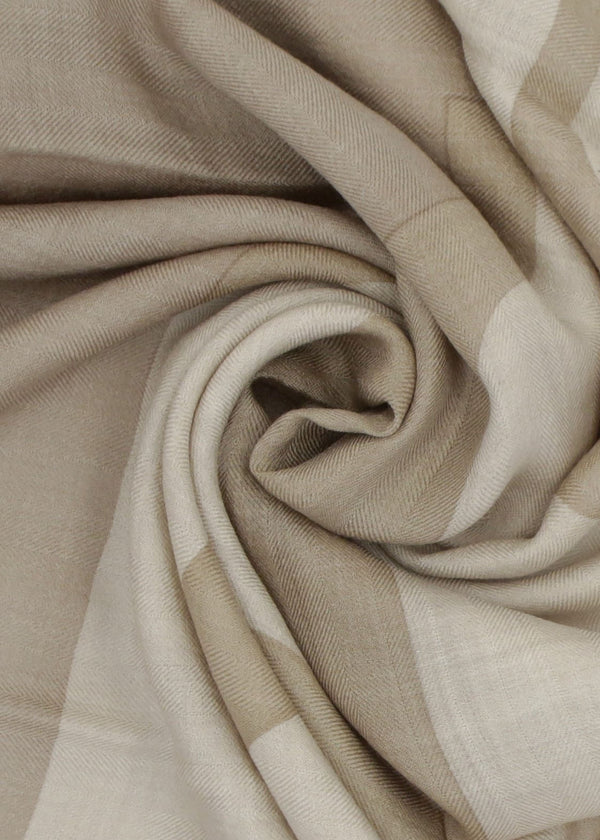Logo Jacquard Wool-Silk Taupe Square Scarf