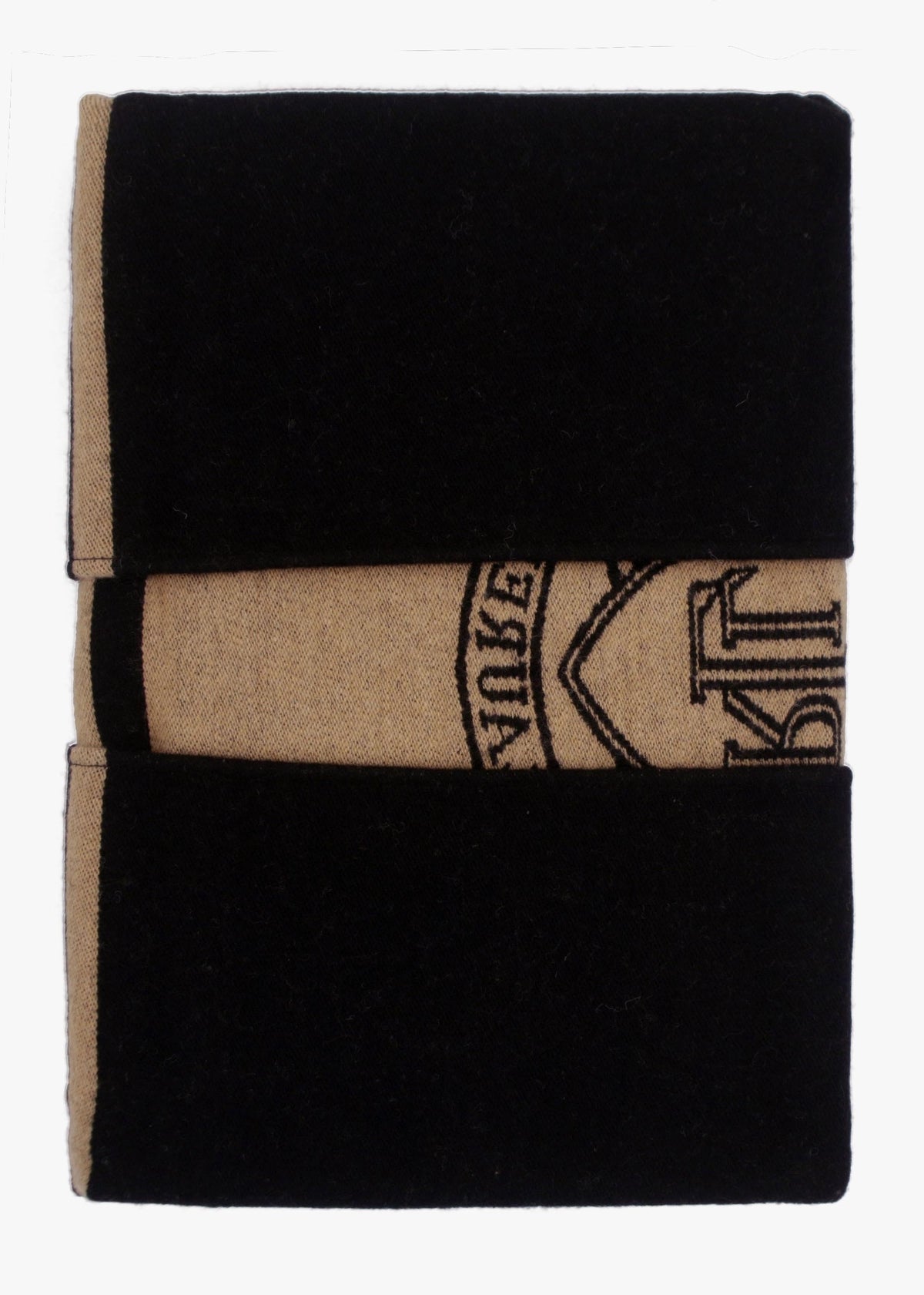 Logo Jacquard Black Wool Mix Cape