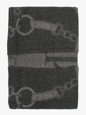 Equestrian Jacquard Grey Wool Mix Cape