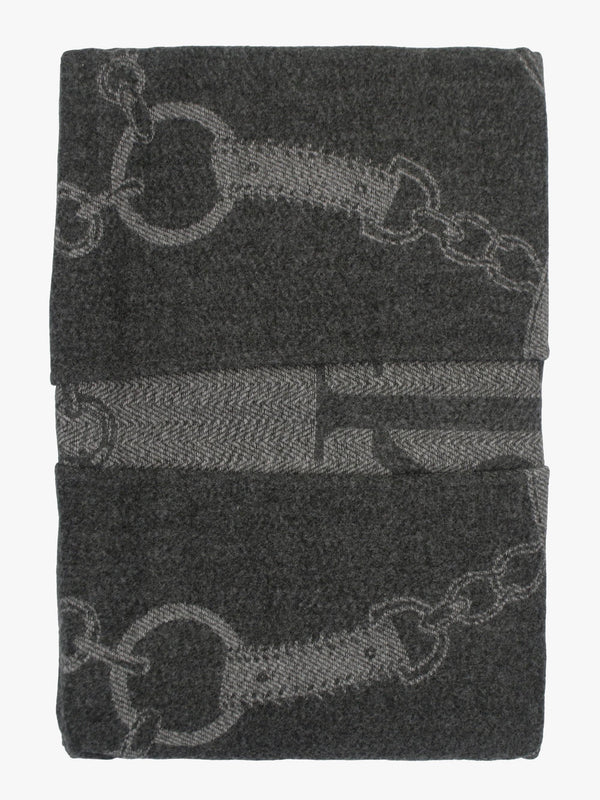 Equestrian Jacquard Grey Wool Mix Cape