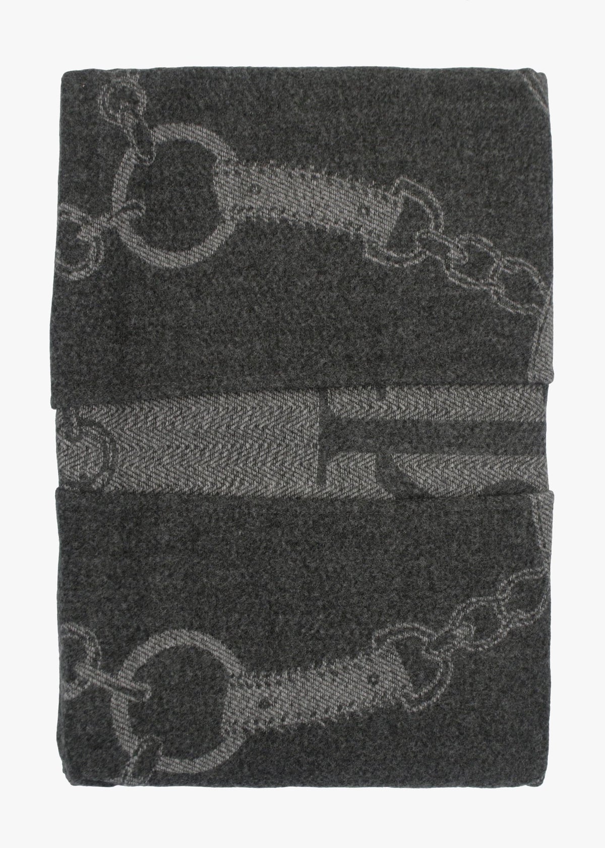 Equestrian Jacquard Grey Wool Mix Cape