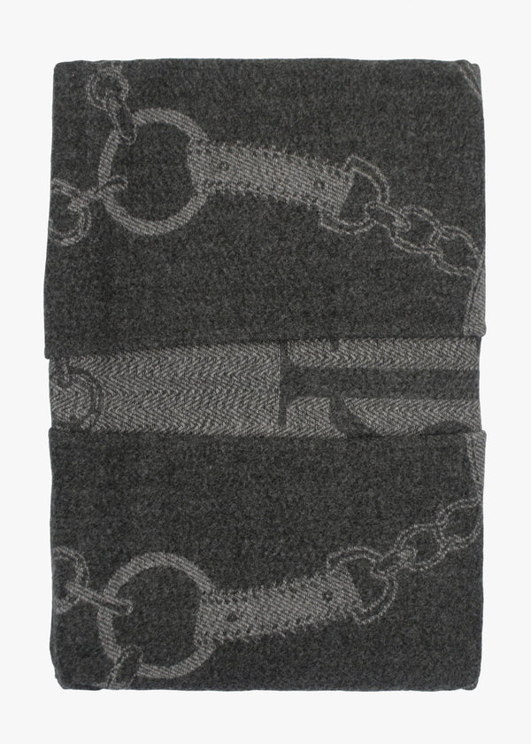 Equestrian Jacquard Grey Wool Mix Cape