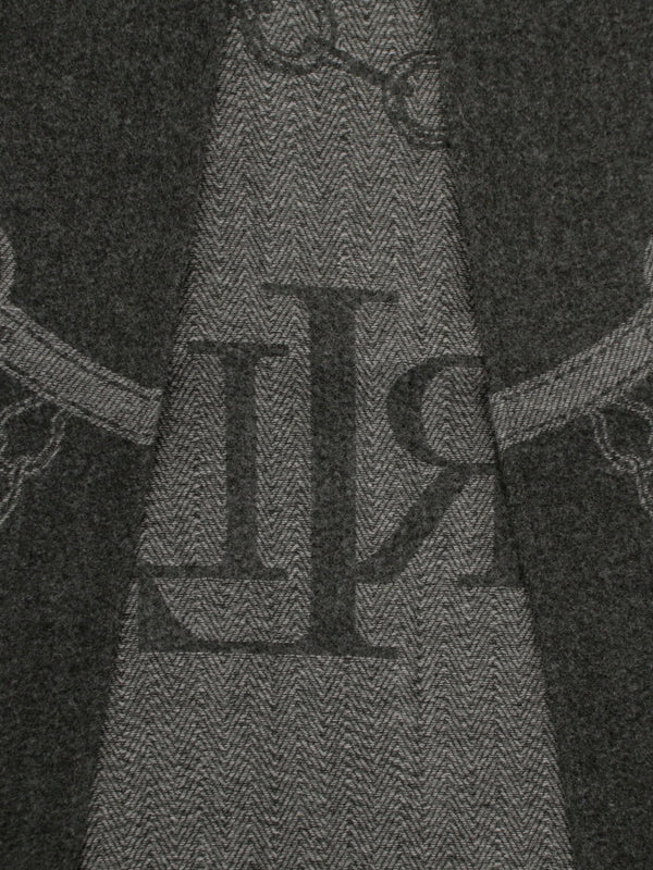 Equestrian Jacquard Grey Wool Mix Cape